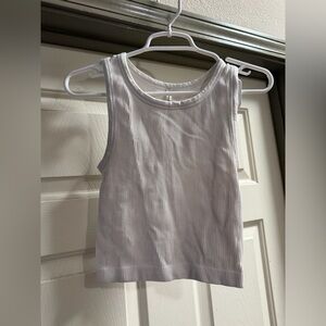 Aritzia Sunday Best White Ribbed Tank Top